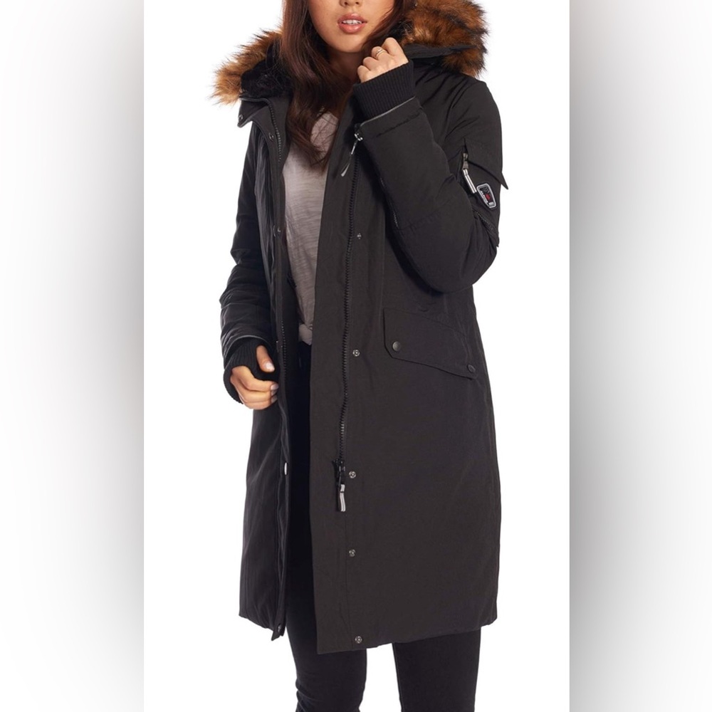 Alpine North Winter Cold Weather Jacket with vegan Faux Fur Hood size XS